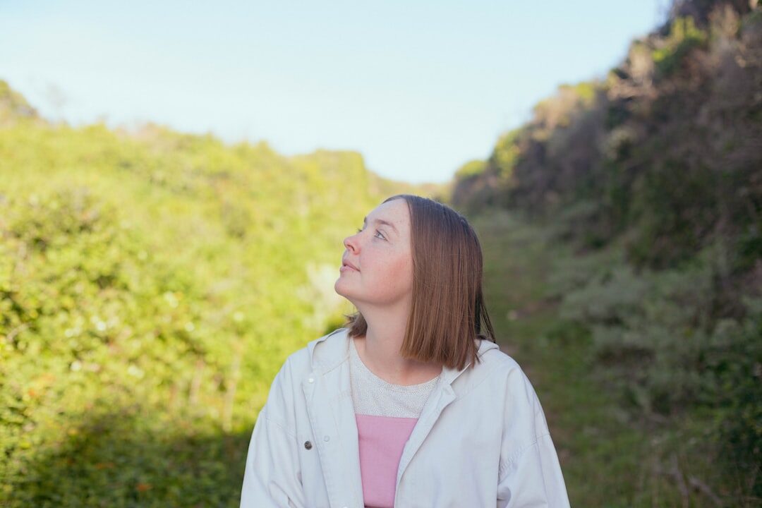 woman practicing breathing exercises
