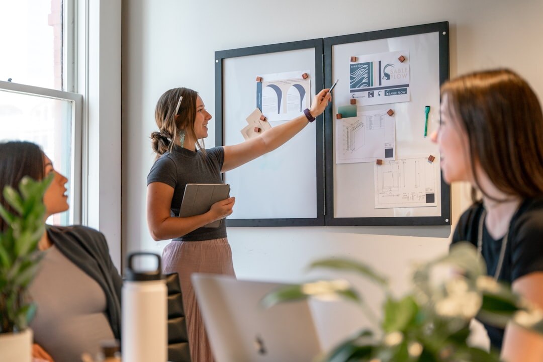 woman leading a discussion