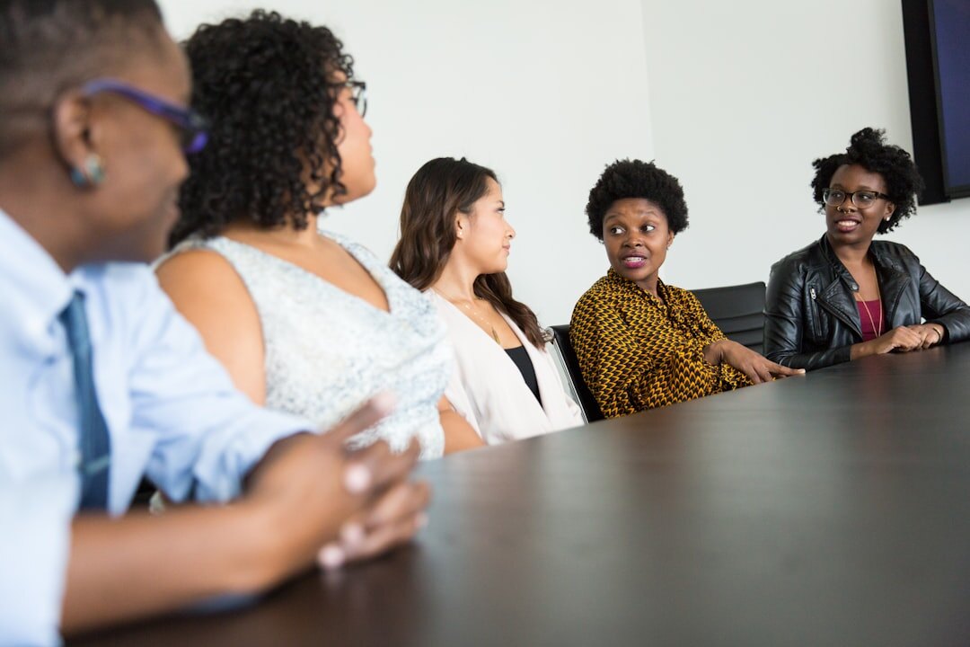 person speaking in meeting